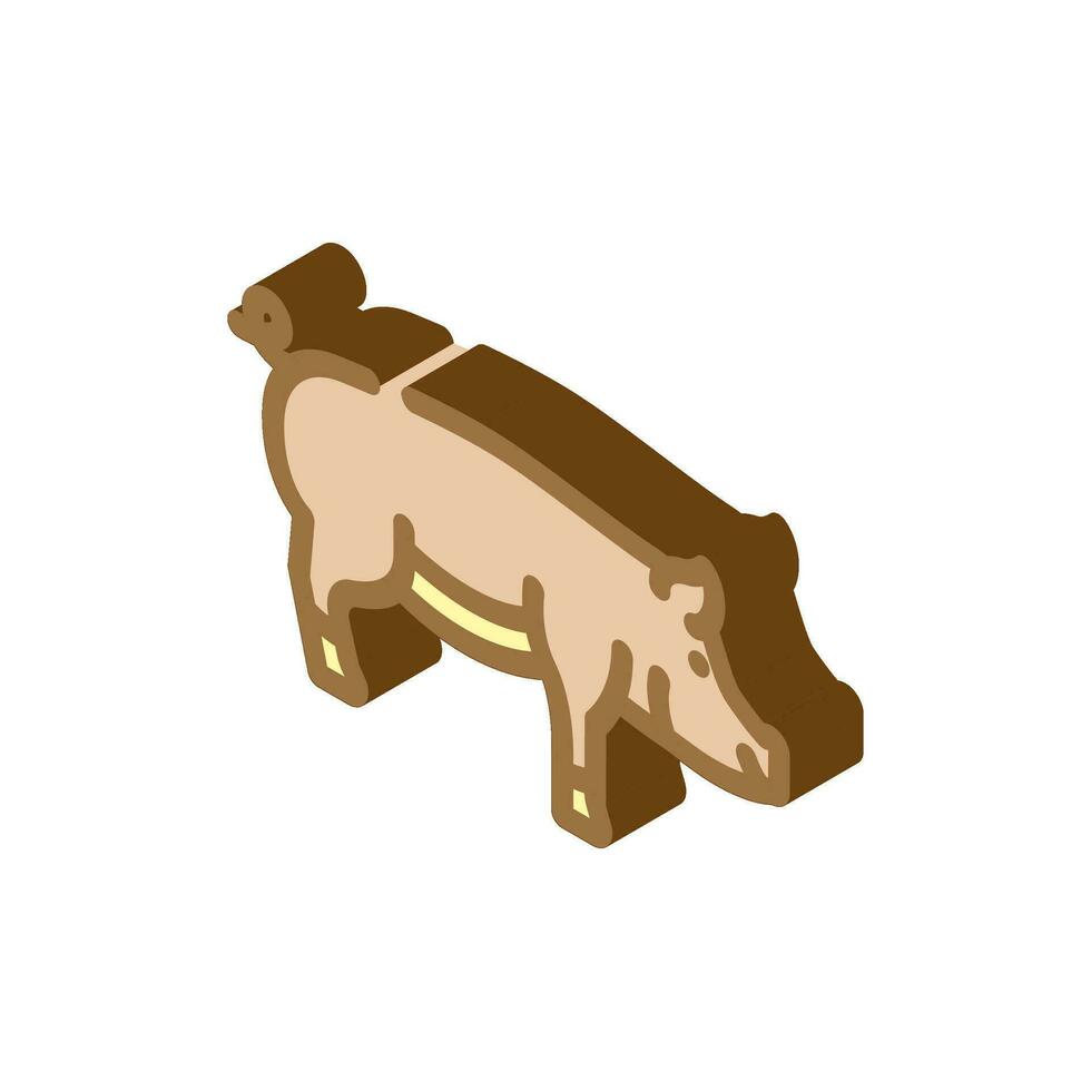 duroc cerdo raza isométrica icono vector ilustración
