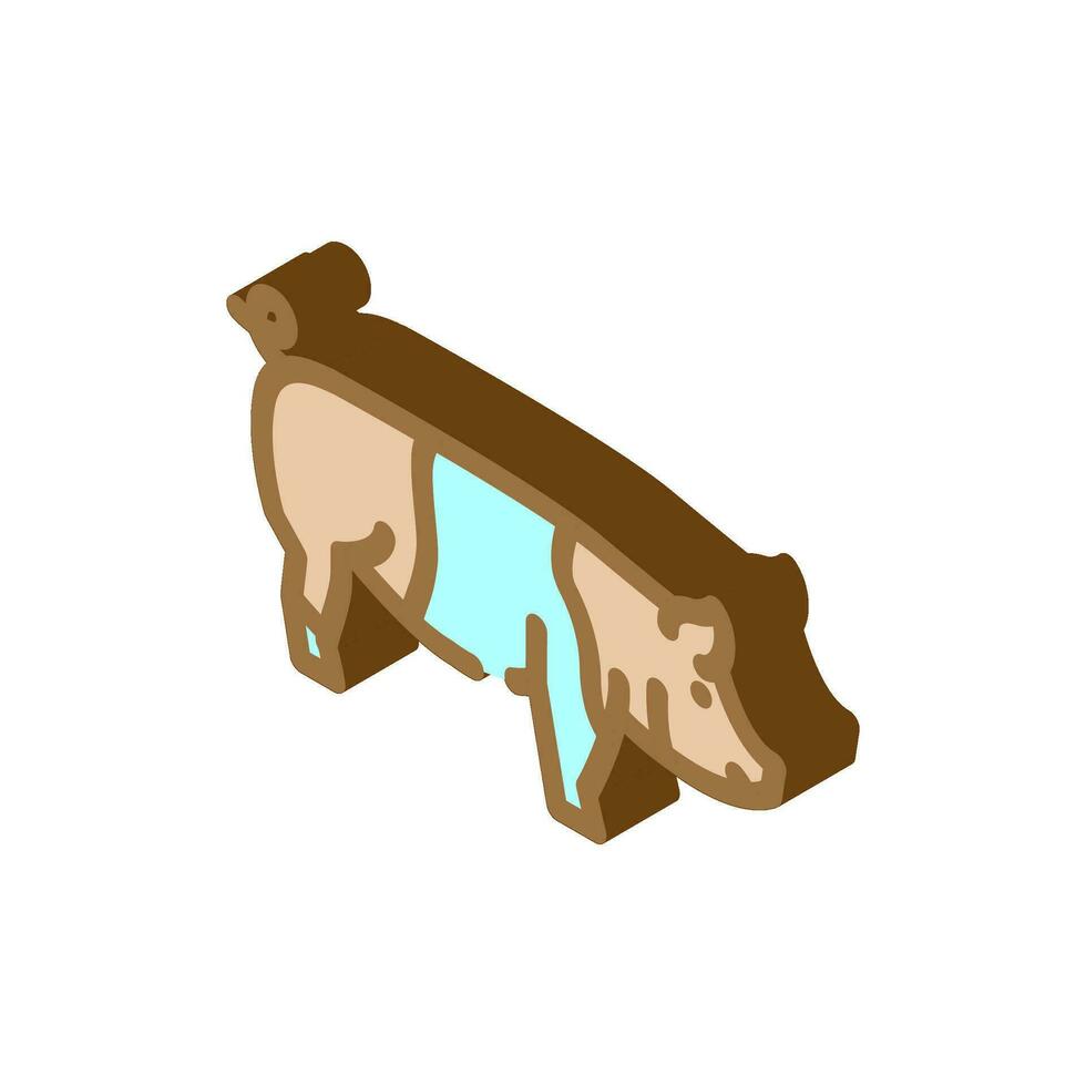 hampshire pig breed isometric icon vector illustration