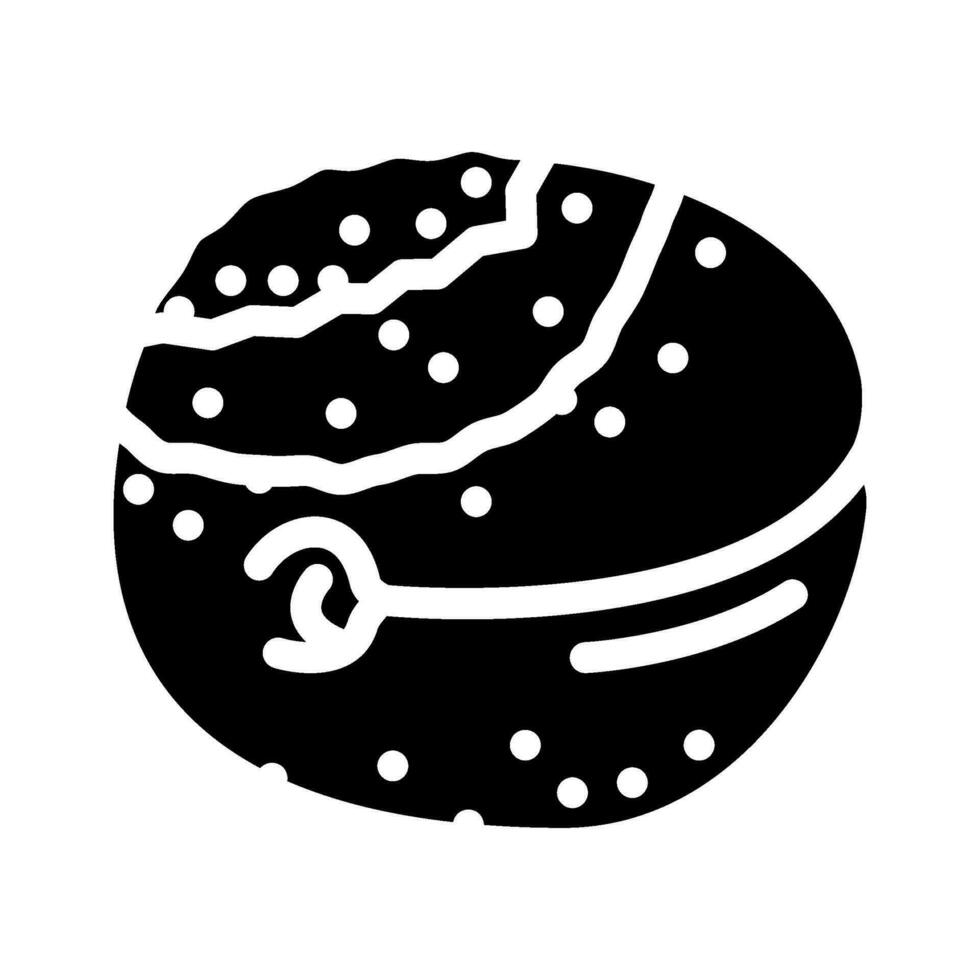 melocotón podrido comida glifo icono vector ilustración