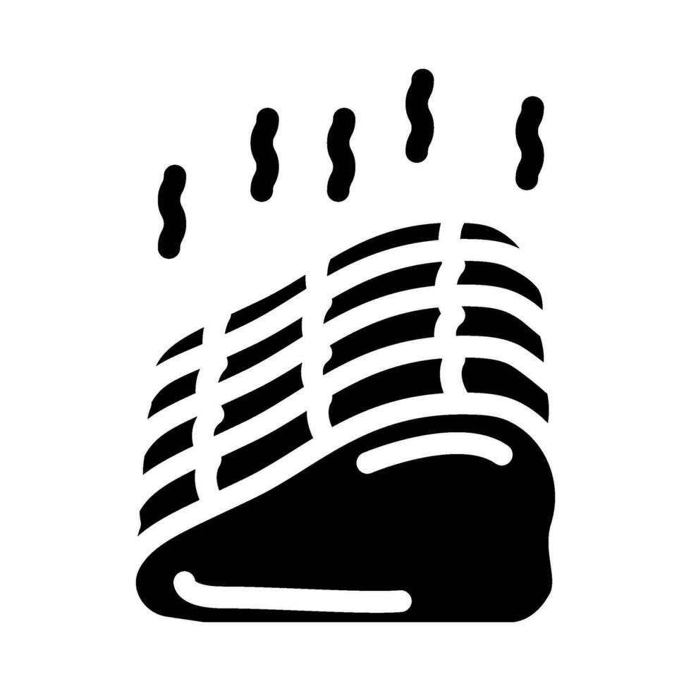 ham smoked glyph icon vector illustration