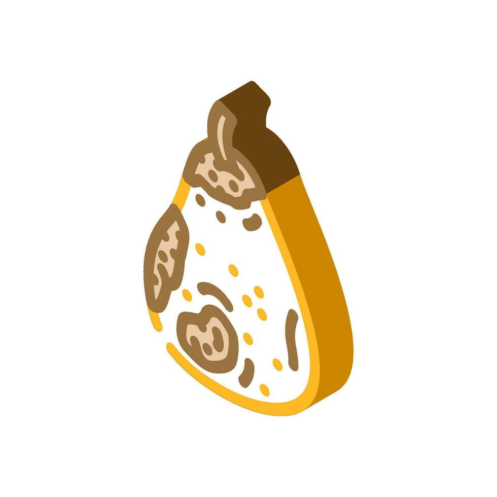 pear rotten food isometric icon vector illustration