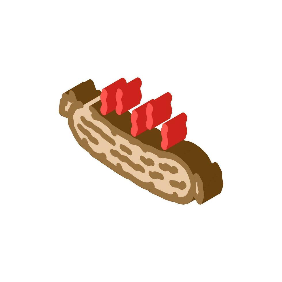 sausage smoked isometric icon vector illustration