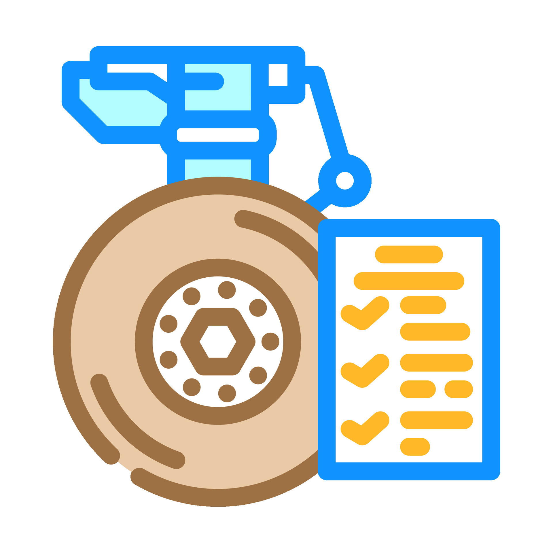 landing gear check aircraft color icon vector illustration 32830410