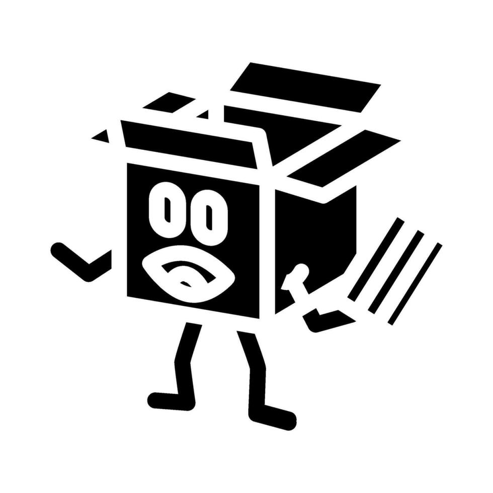 credit card cardboard box character glyph icon vector illustration