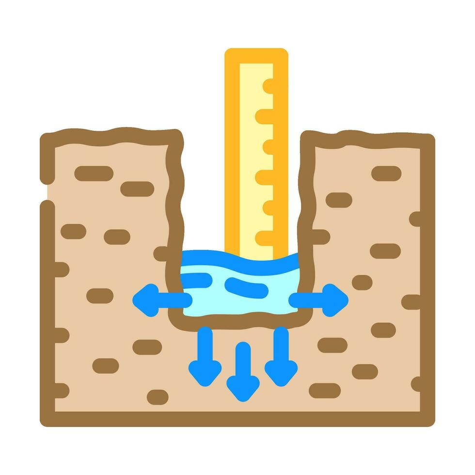 soil percolation hydrogeologist color icon vector illustration