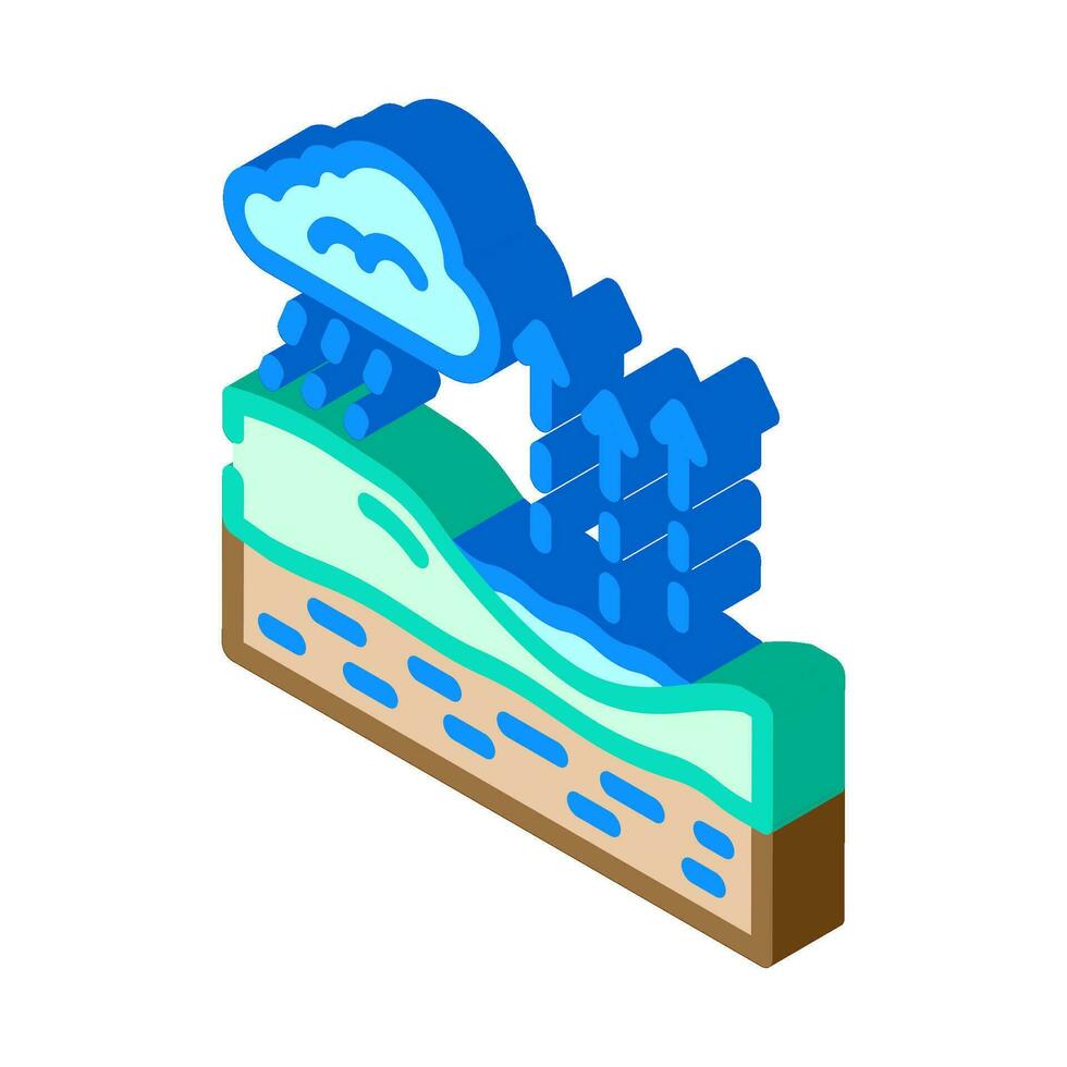 aquifer recharge hydrogeologist isometric icon vector illustration