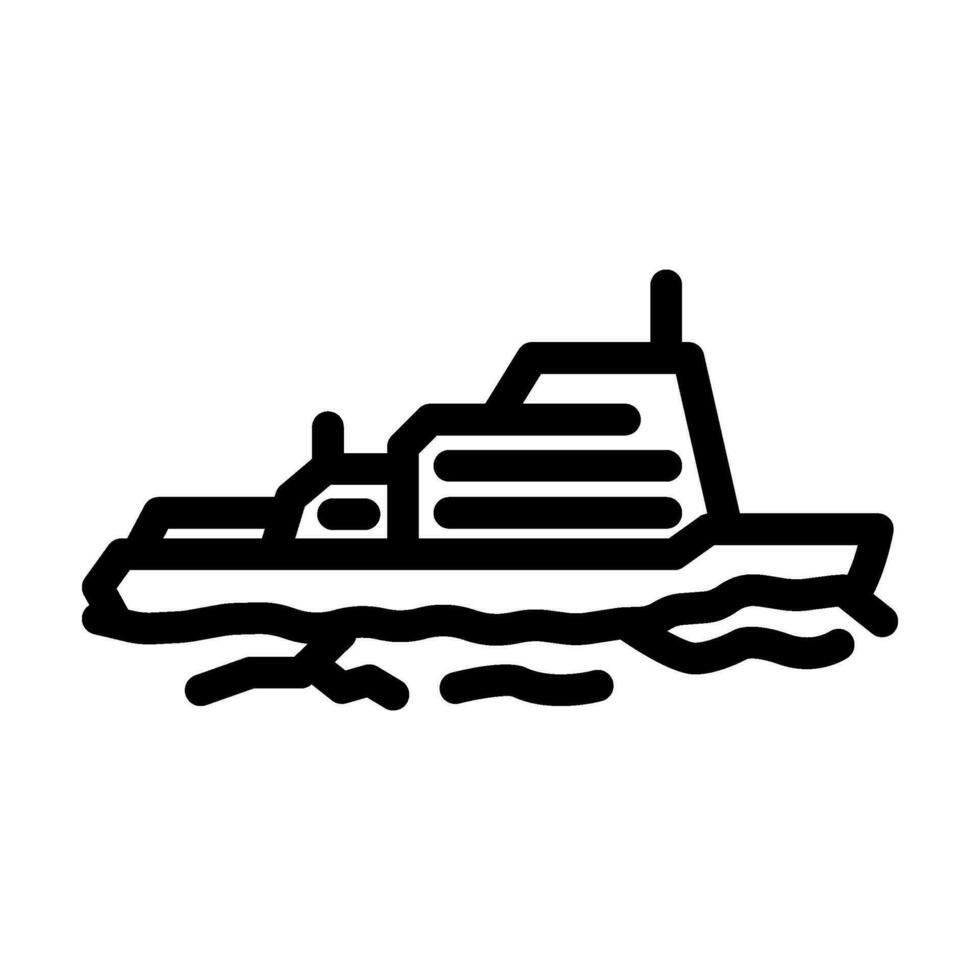 hielo rotura buques línea icono vector ilustración