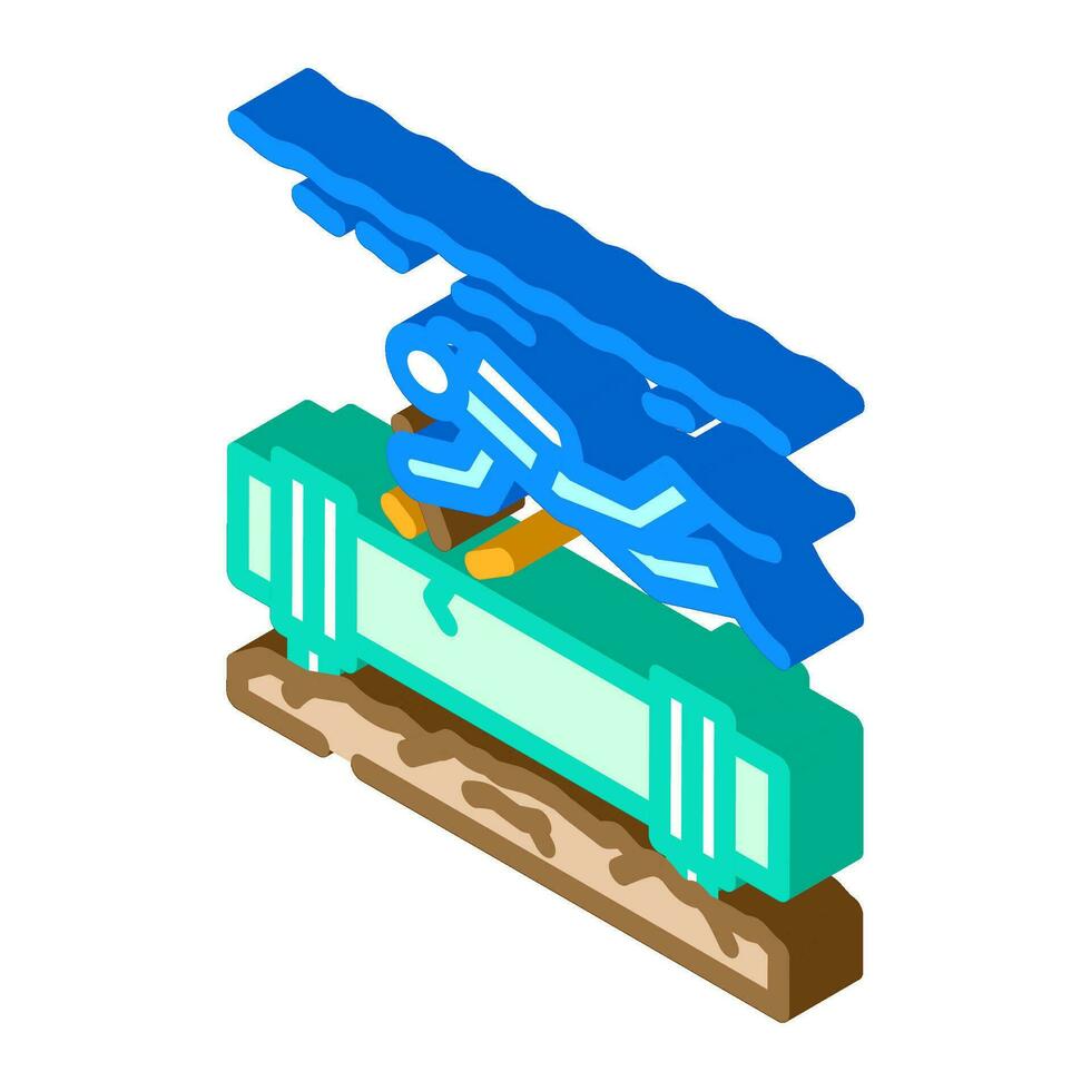underwater welding ship isometric icon vector illustration