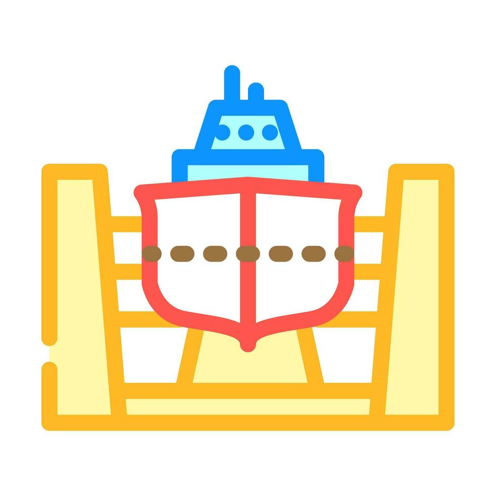 shipyard manufacturing process color icon vector illustration