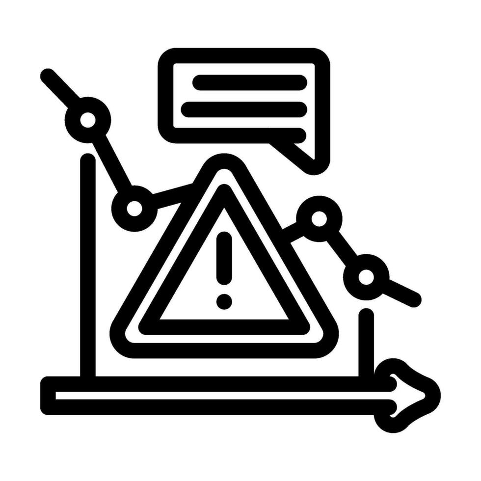 reduction risk line icon vector illustration