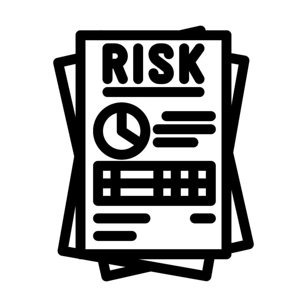 informes riesgo línea icono vector ilustración