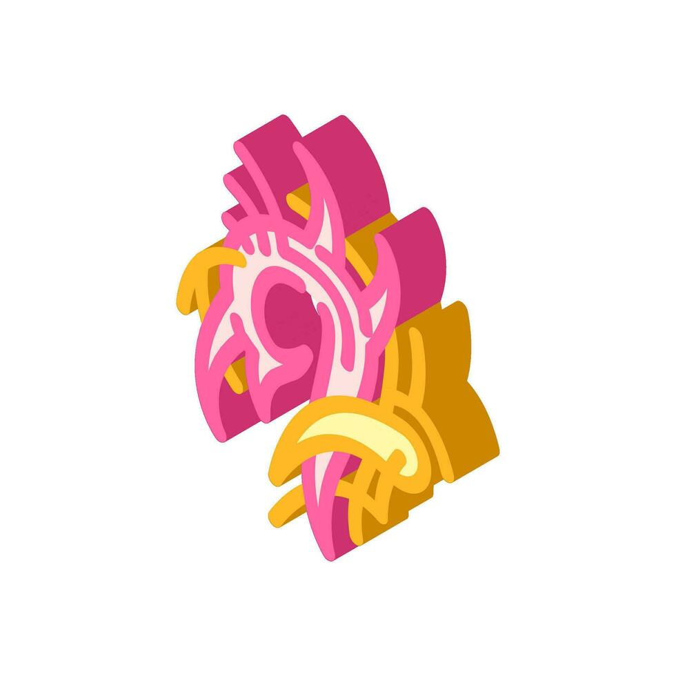tribal tattoo art vintage isometric icon vector illustration