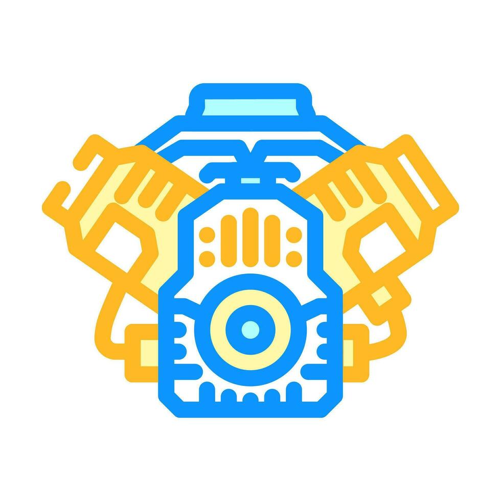 car engine car mechanic color icon vector illustration