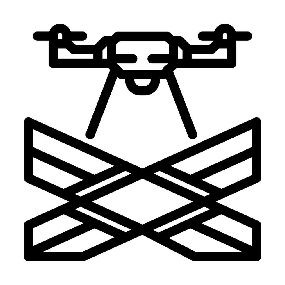 traffic monitoring drone line icon vector illustration