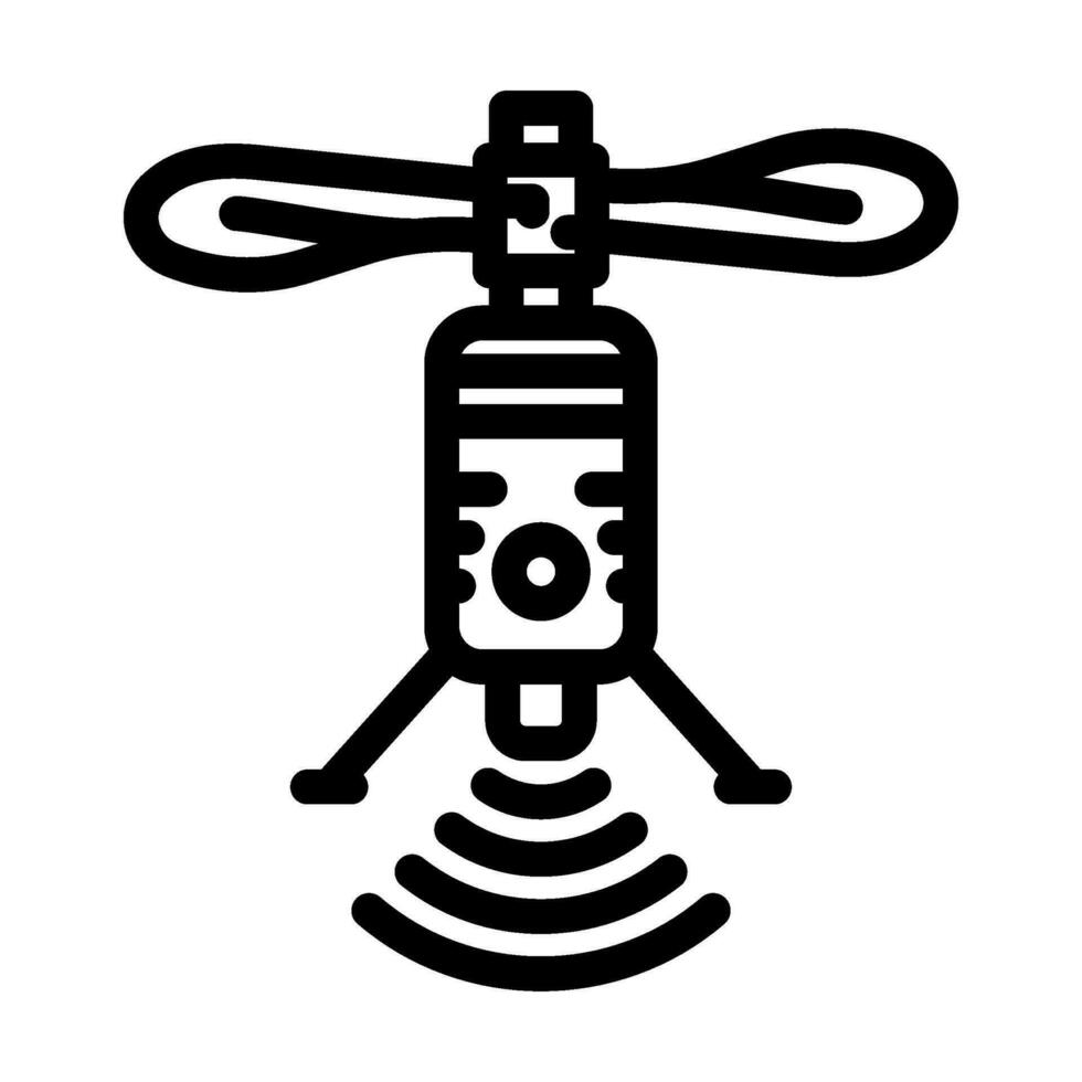 telecommunication drone line icon vector illustration