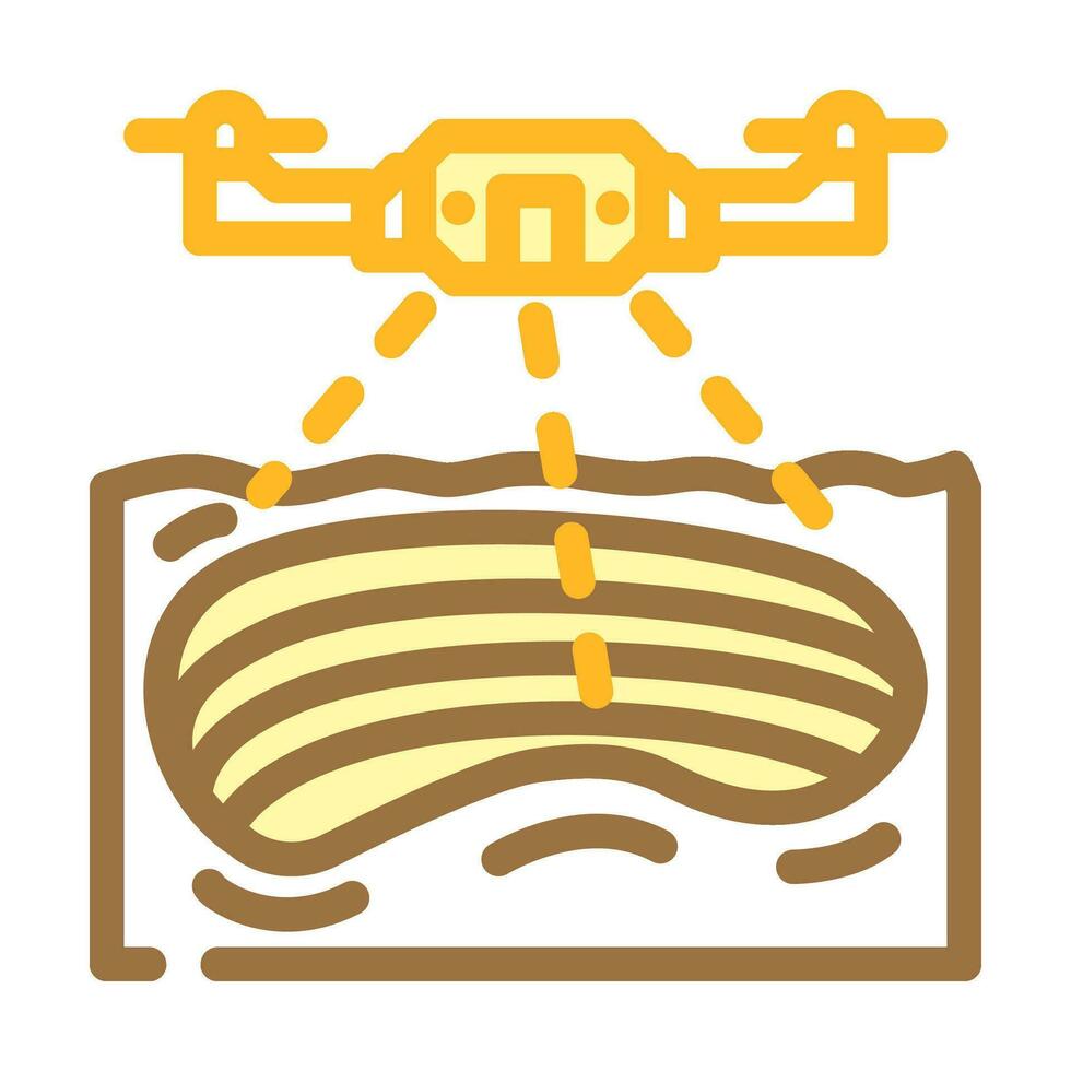 mining operations drone color icon vector illustration