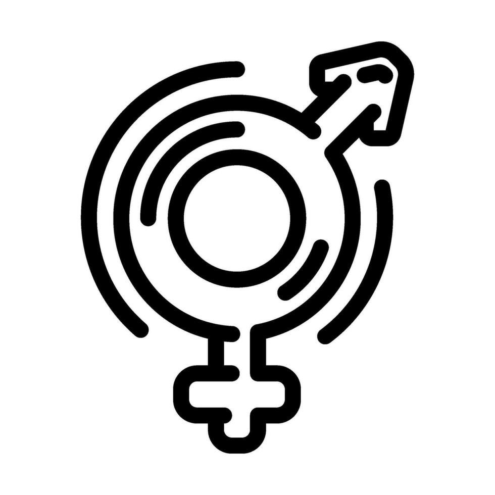 género igualdad feminismo mujer línea icono vector ilustración