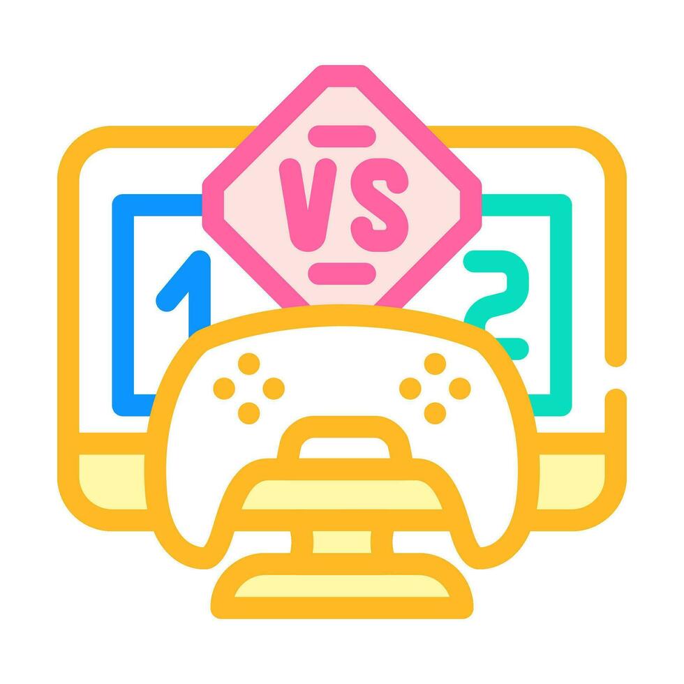 multiplayer games game development color icon vector illustration