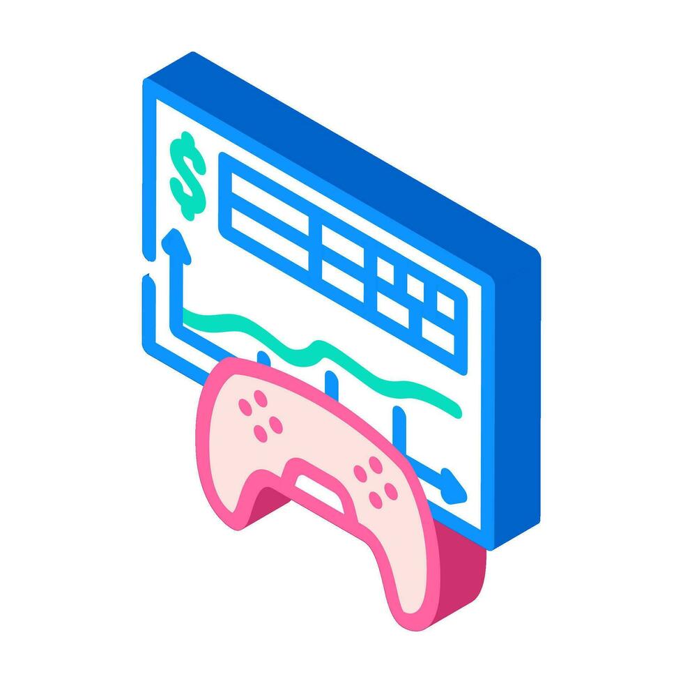 monetization game development isometric icon vector illustration