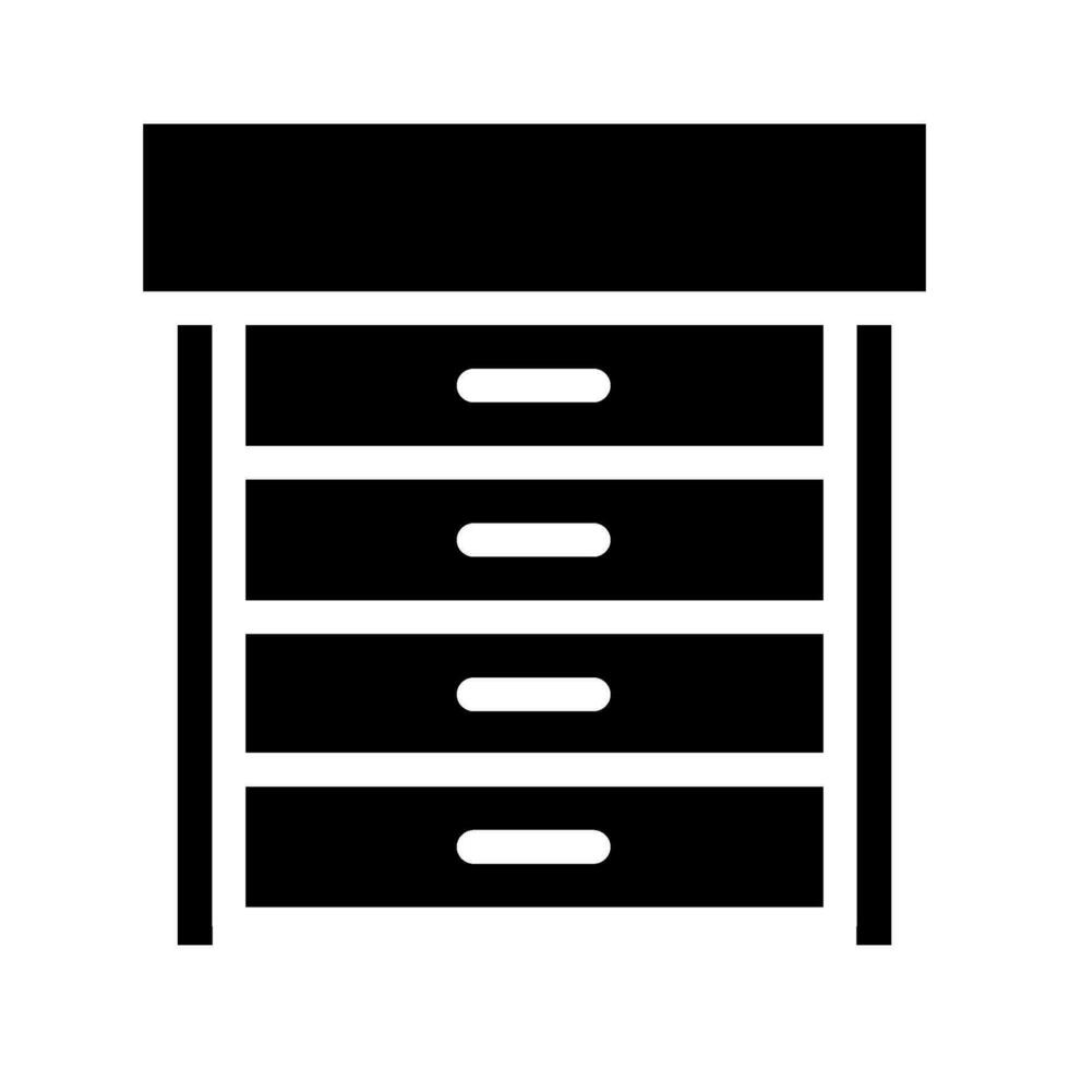 chest of drawers top view glyph icon vector illustration