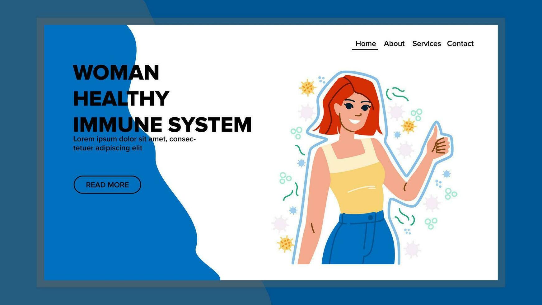 web woman healthy immune system vector