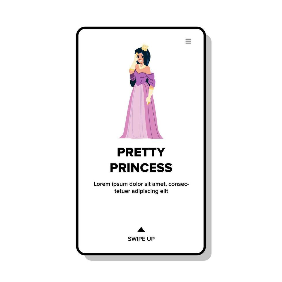 web pretty princesss vector