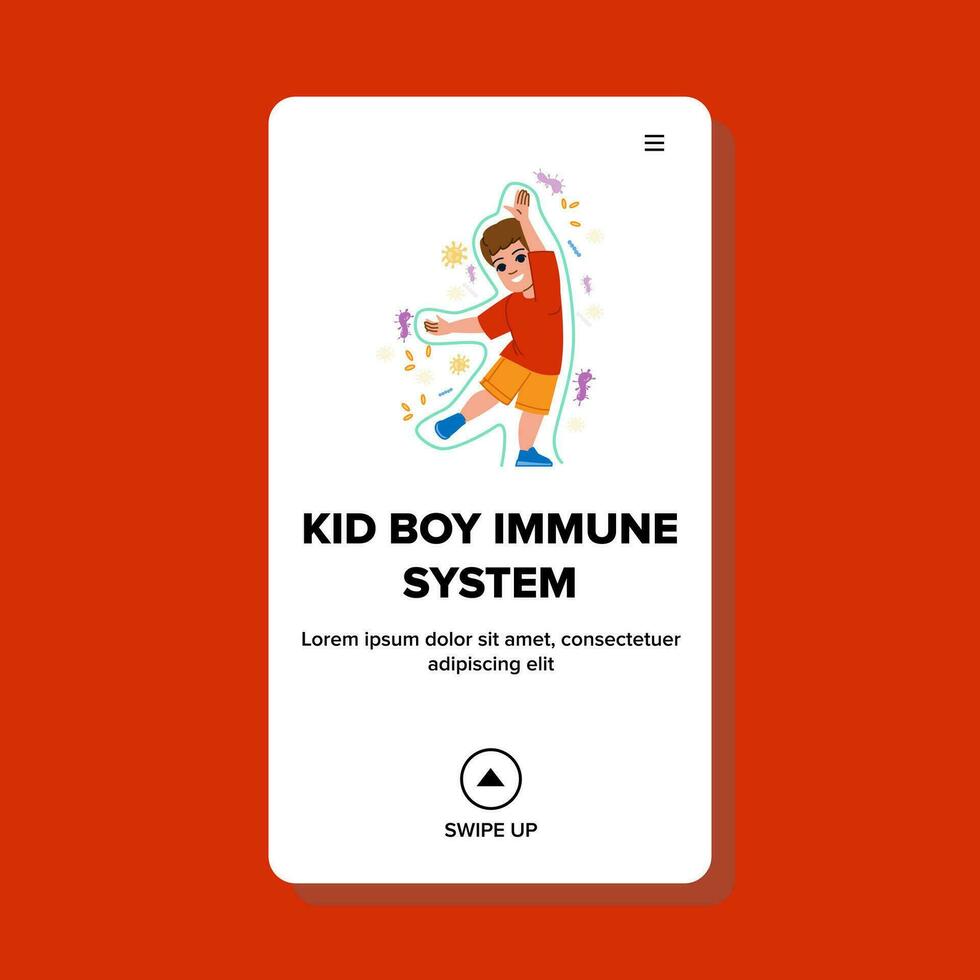 web kid boy immune system vector