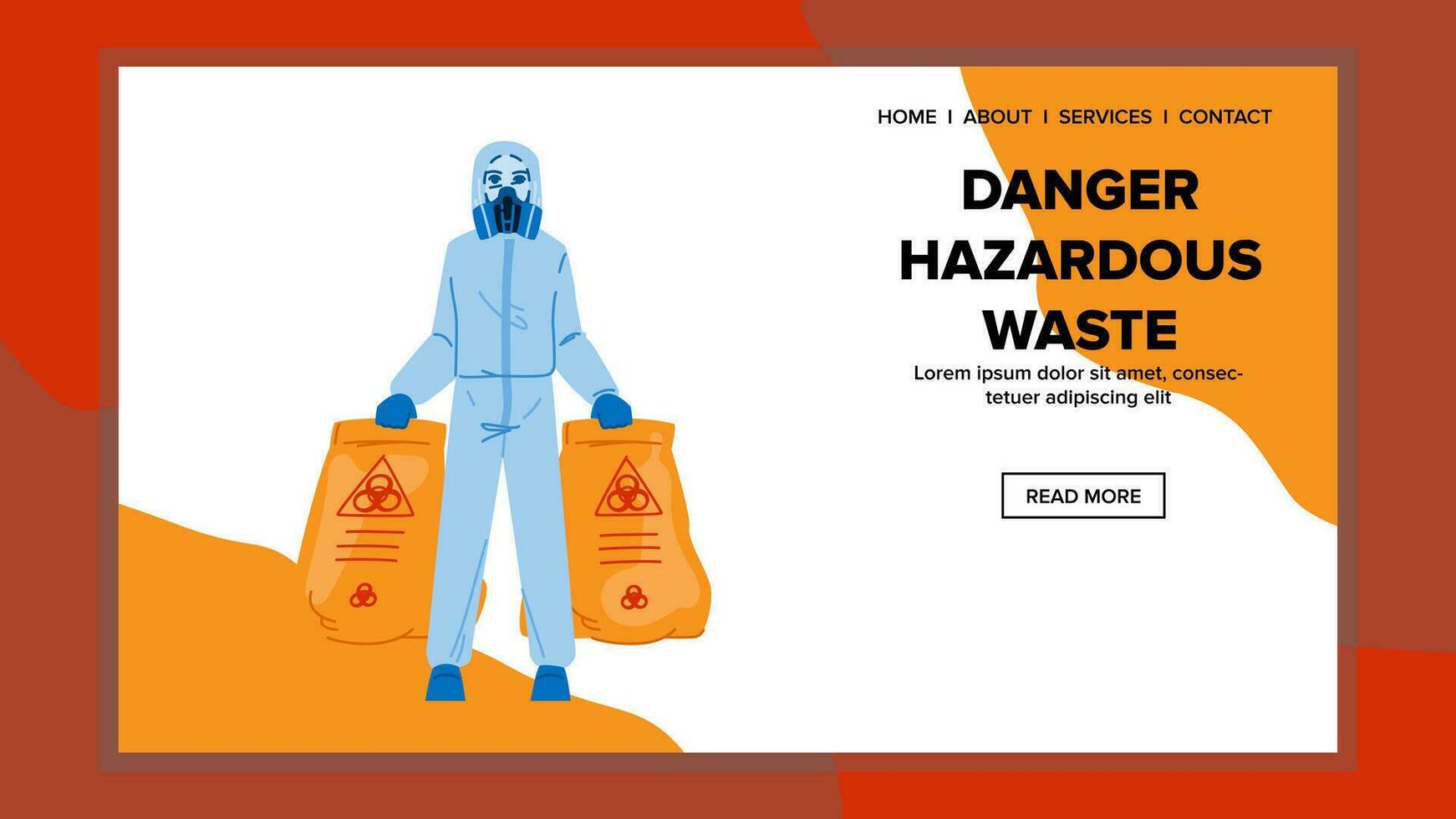 flat danger hazardous waste vector
