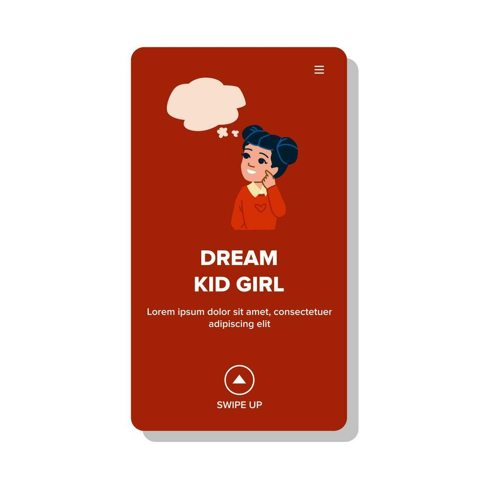 flat dream kid girl vector