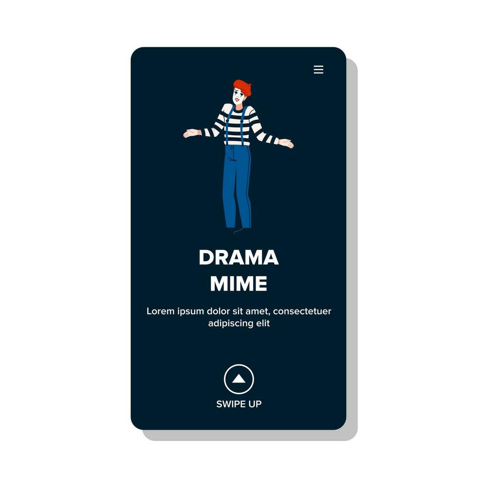 flat drama mime vector