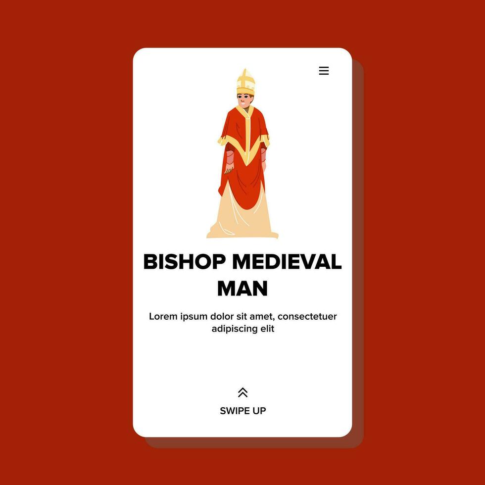 monk bishop medieval man vector