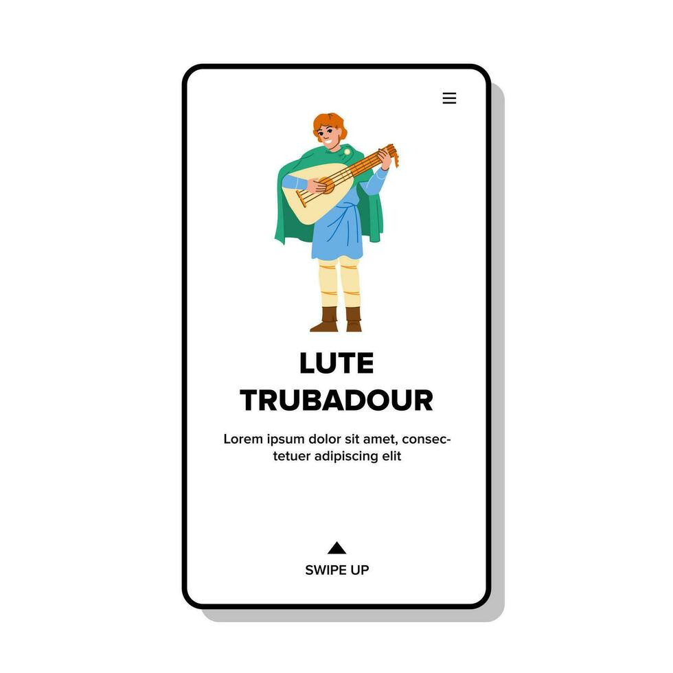 minstrel lute trubadour vector