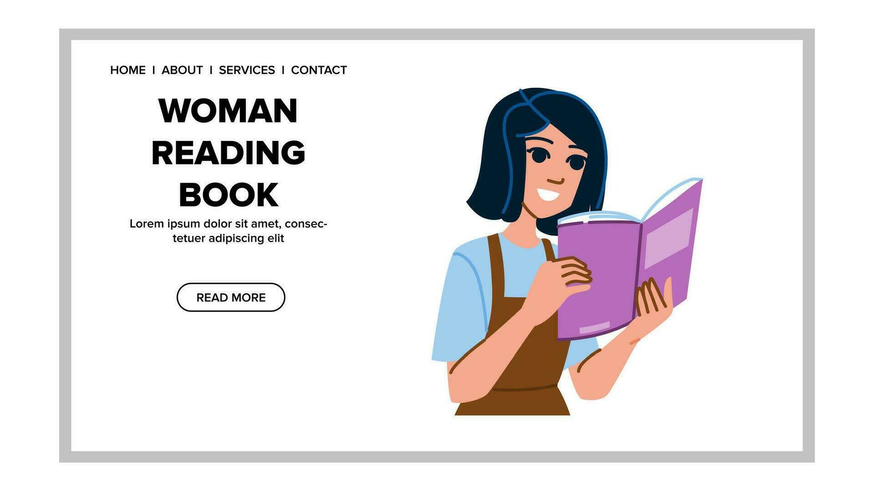 read woman reading book vector