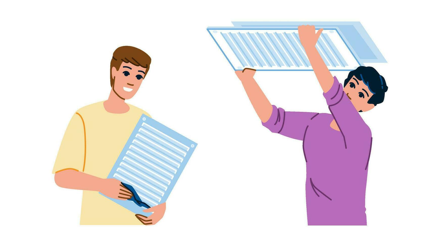 home cleaning air vent vector