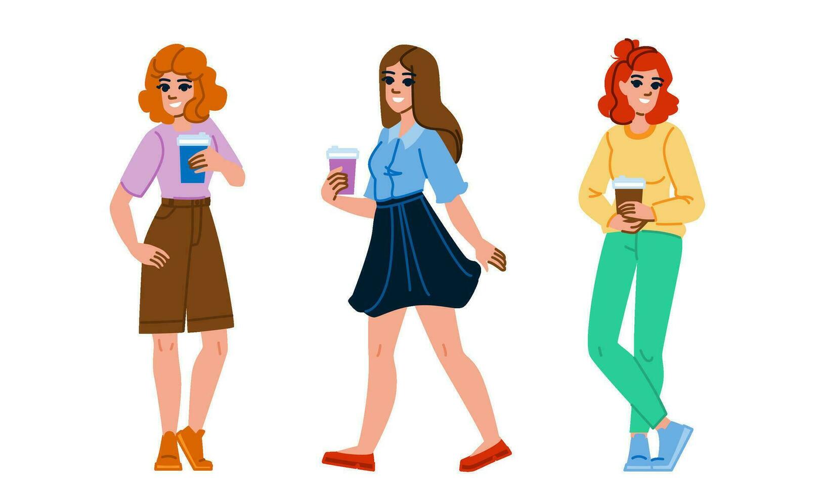 person coffee woman to go vector