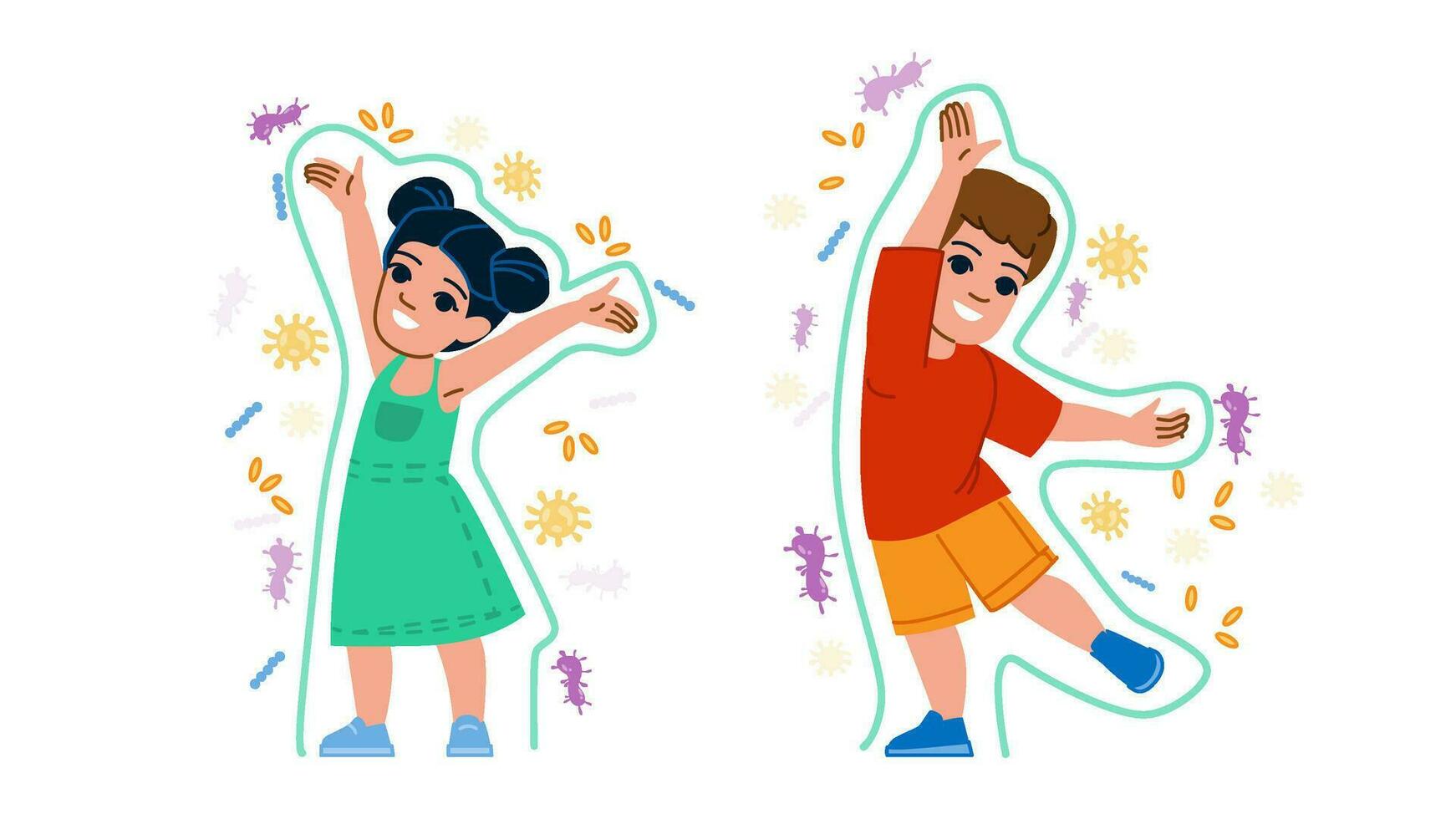 protection healthy immune system kid vector