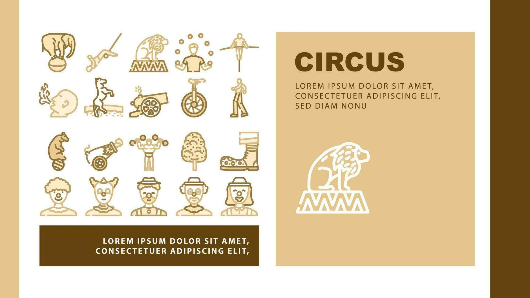 circus carnival vintage show landing header vector