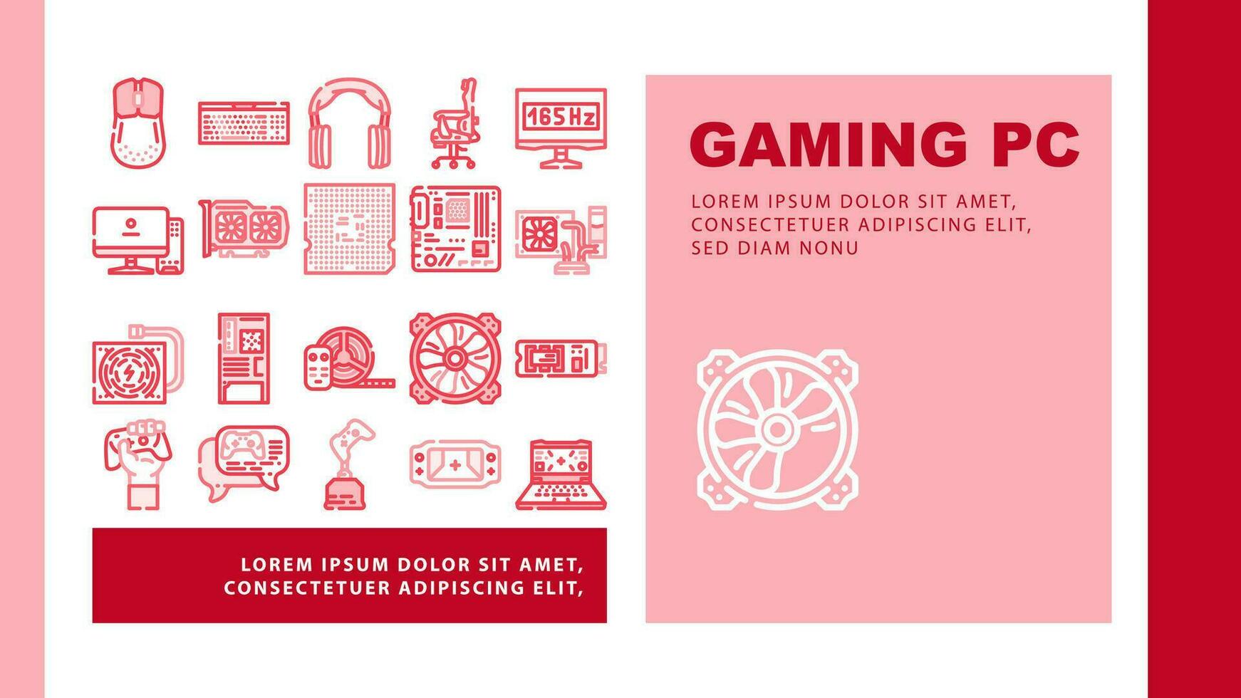 game pc computer gaming landing header vector