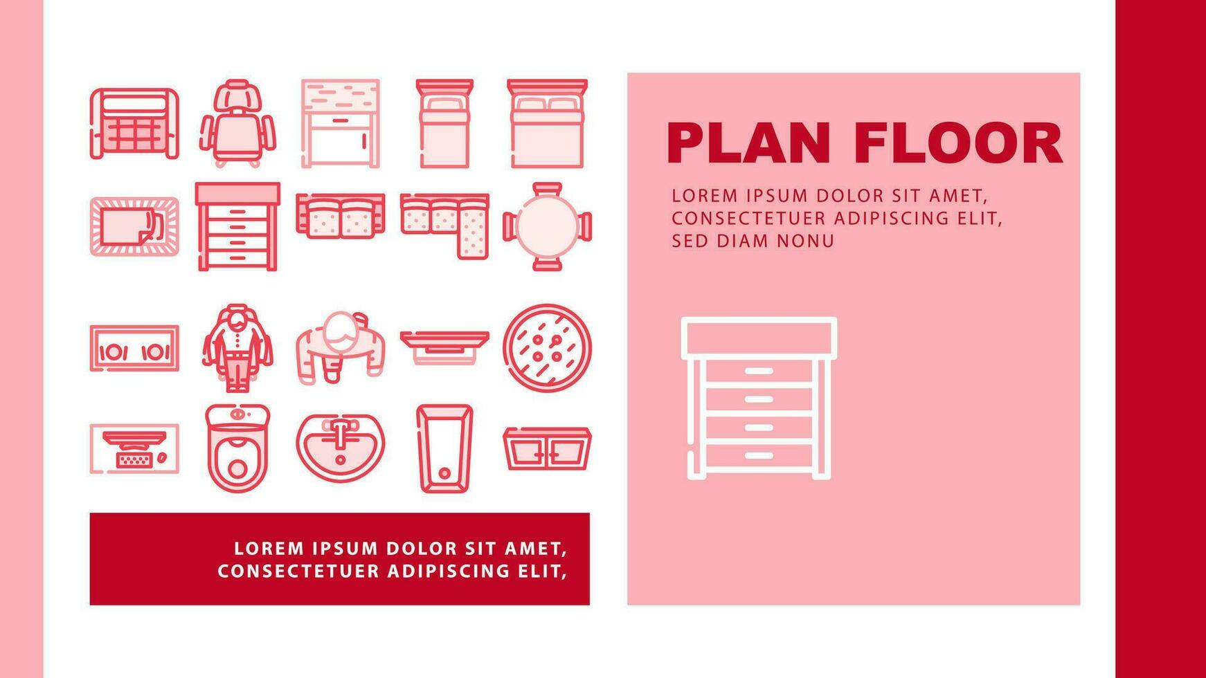 plan floor home landing header vector