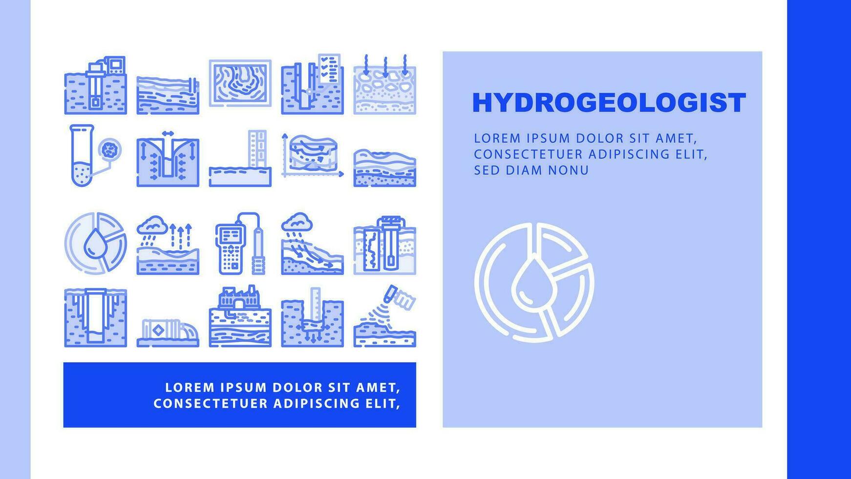 hydrogeologist industrial landing header vector