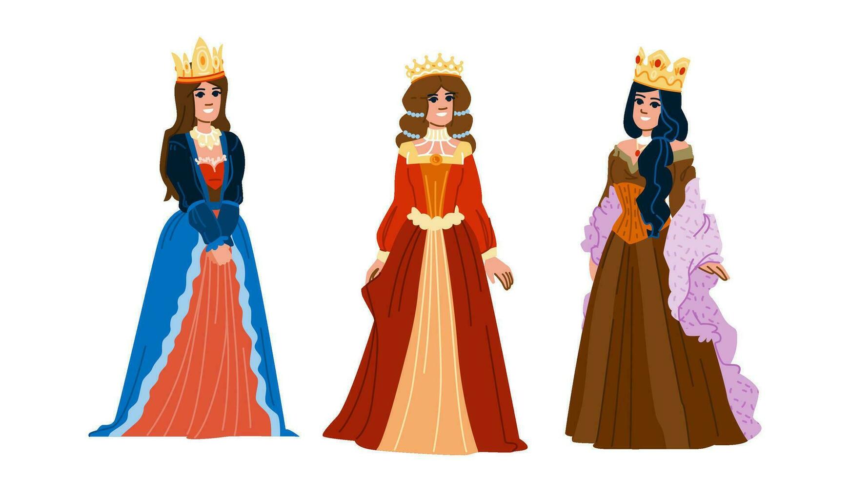 mujer medieval reina vector
