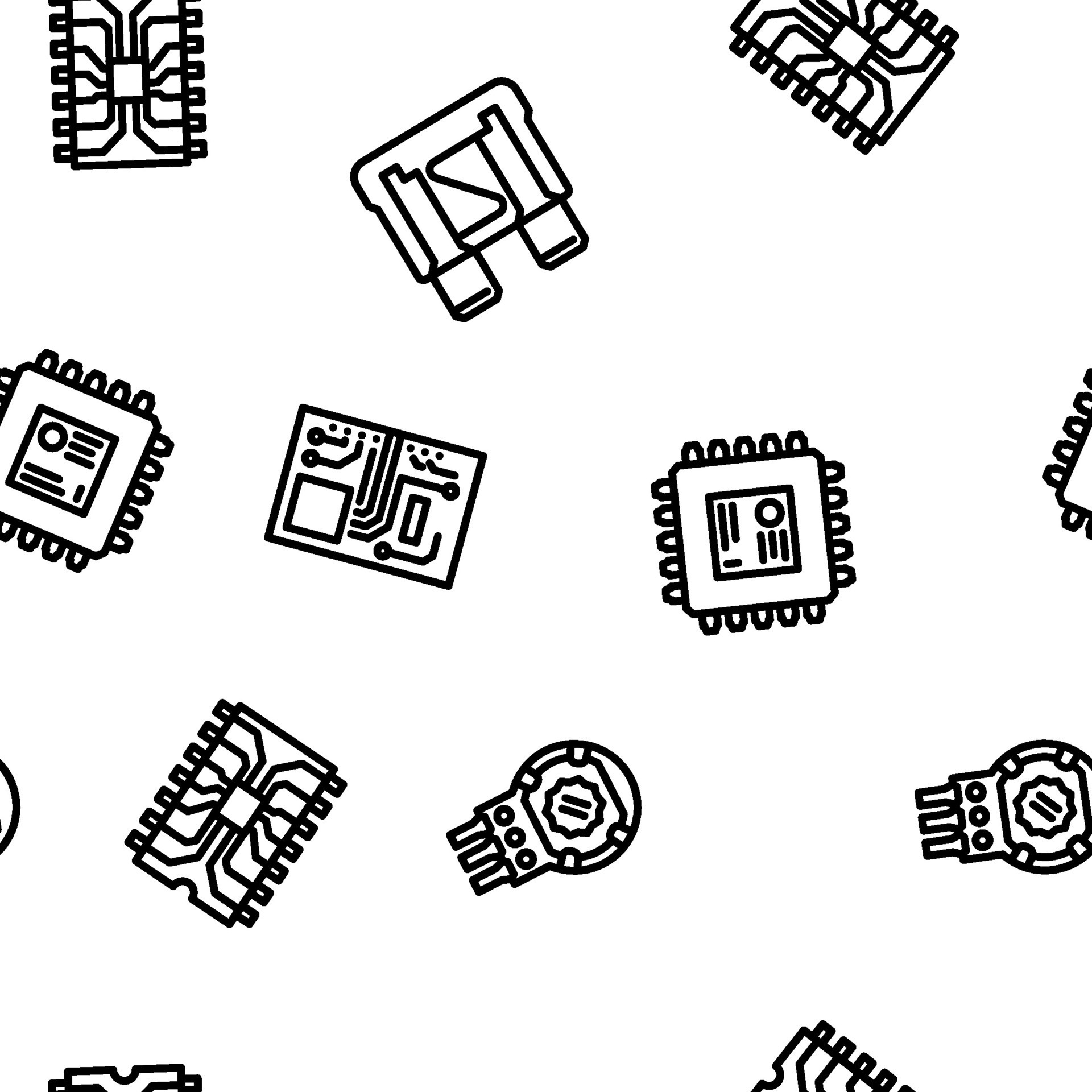 component electronic chip vector seamless pattern 32831053 Vector Art ...
