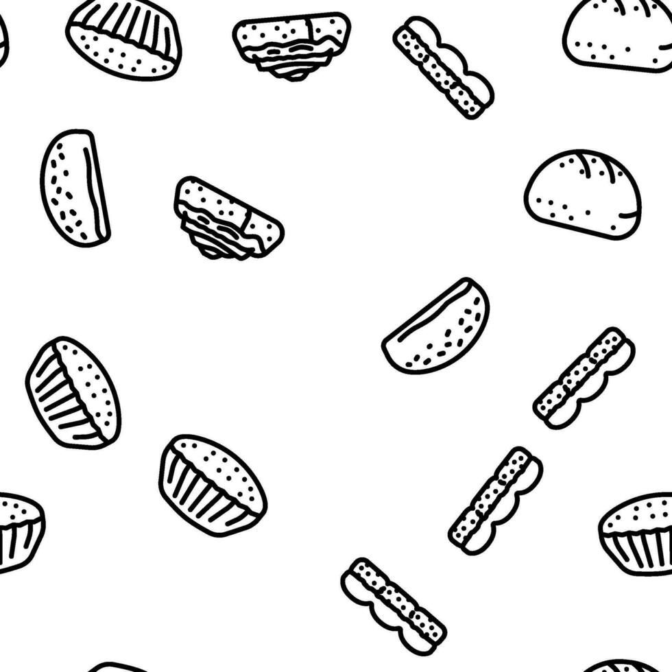 bun bread burger hamburger vector seamless pattern