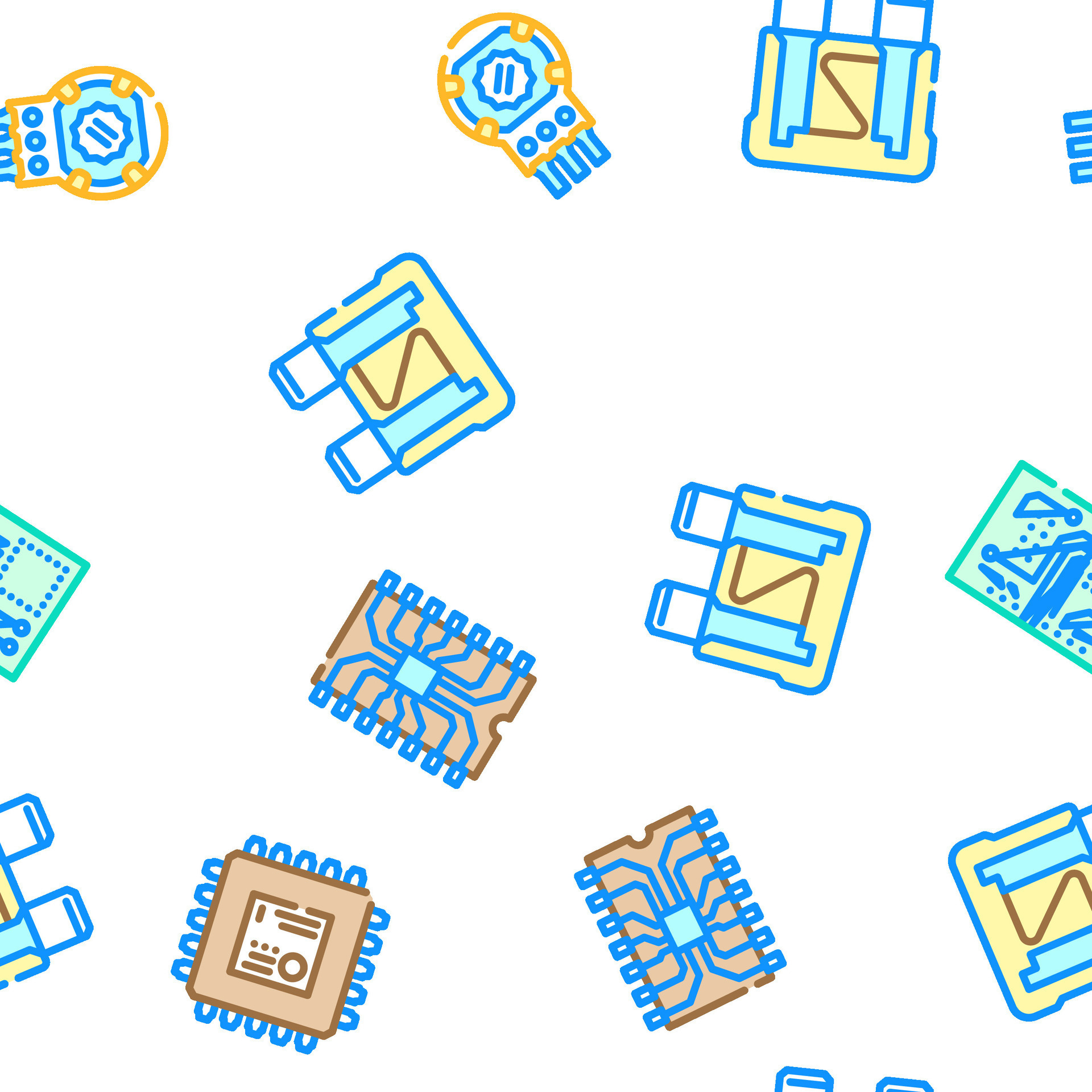 component electronic chip vector seamless pattern 32831196 Vector Art