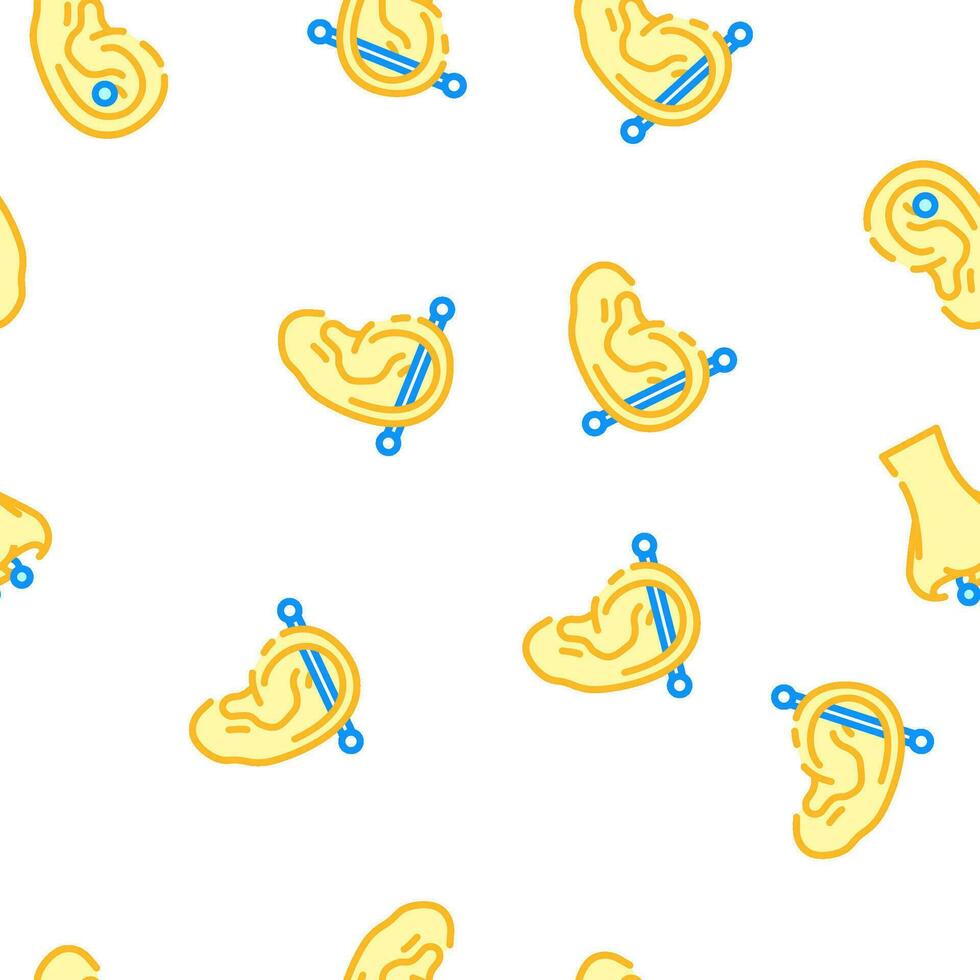 piercing ring earring nose vector seamless pattern