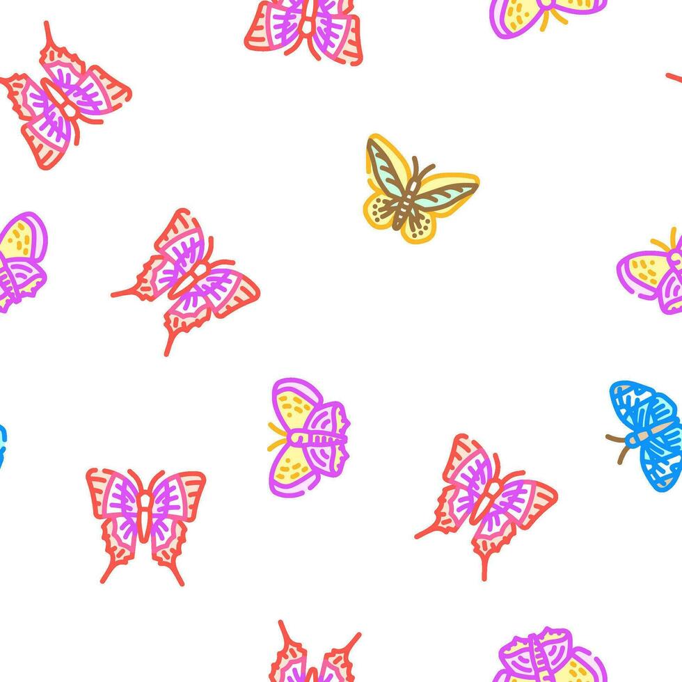 butterfly white nature vector seamless pattern