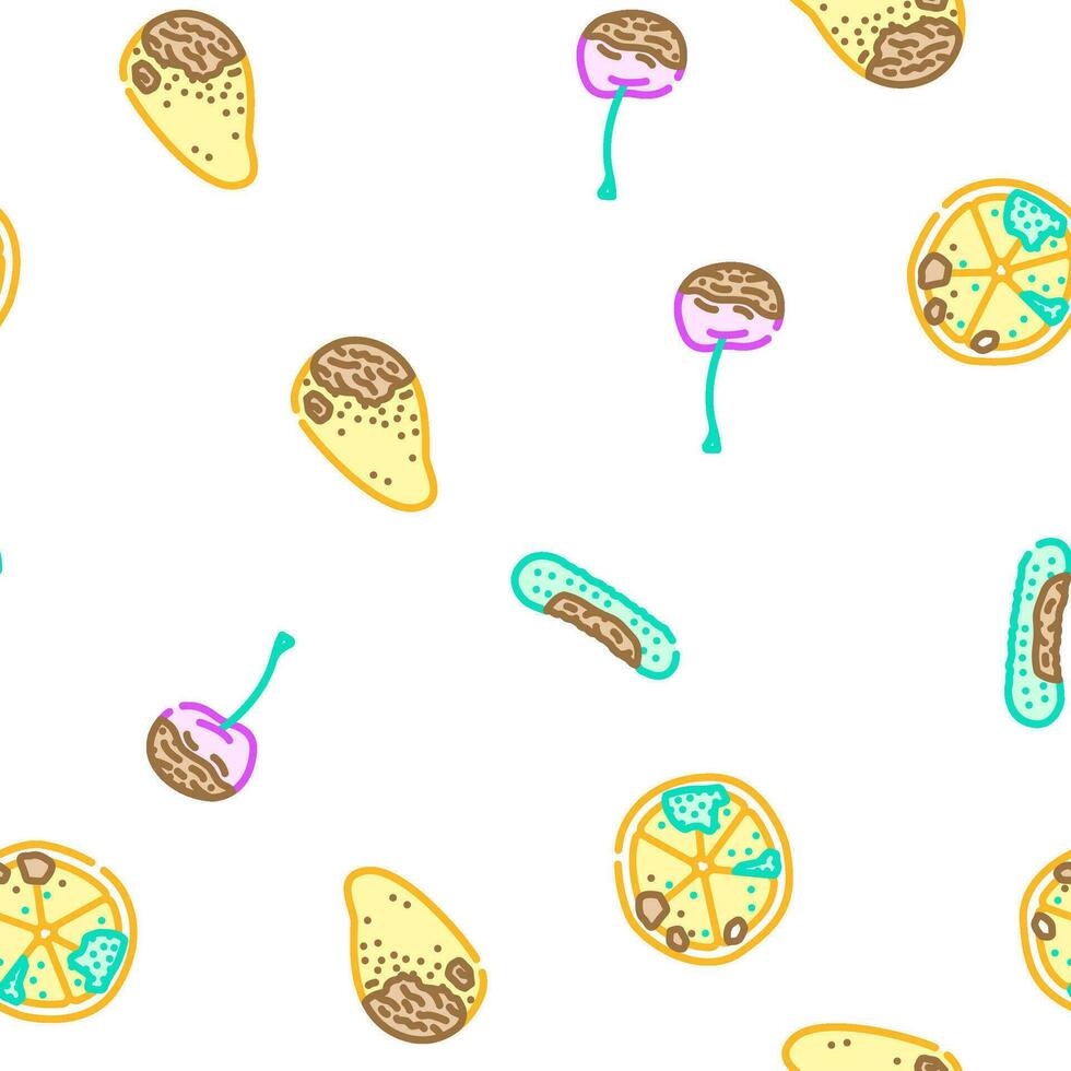 rotten food waste seamless pattern vector