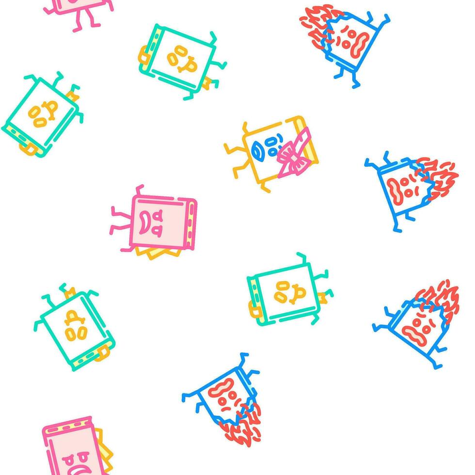 book character school seamless pattern vector