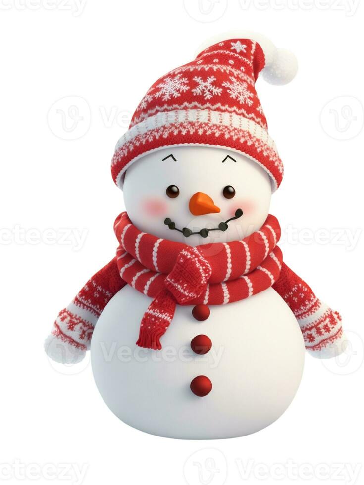 little snowman in a warm hat graphic for winter or christmas photo