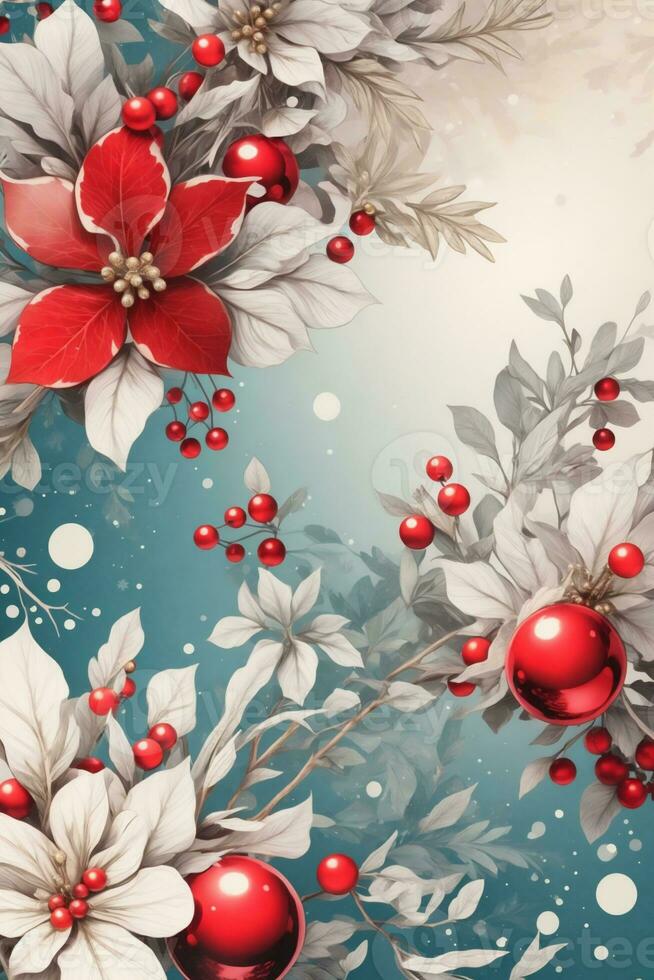 graphic colorful christmas background with decorations photo